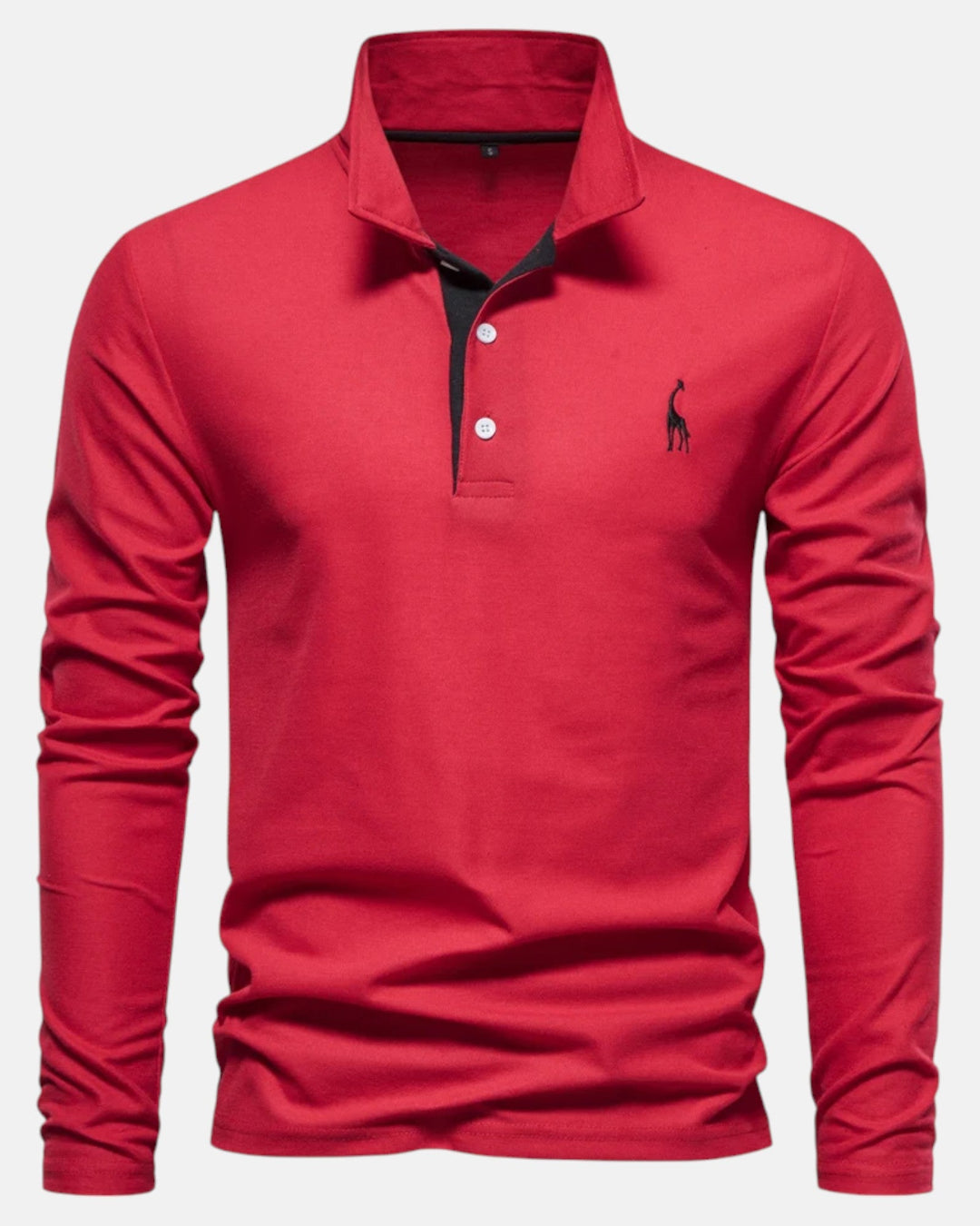 Frank – Long - Sleeve Polo Shirt - Red - EUR XL 85 - 95kg - Old Money Fashion