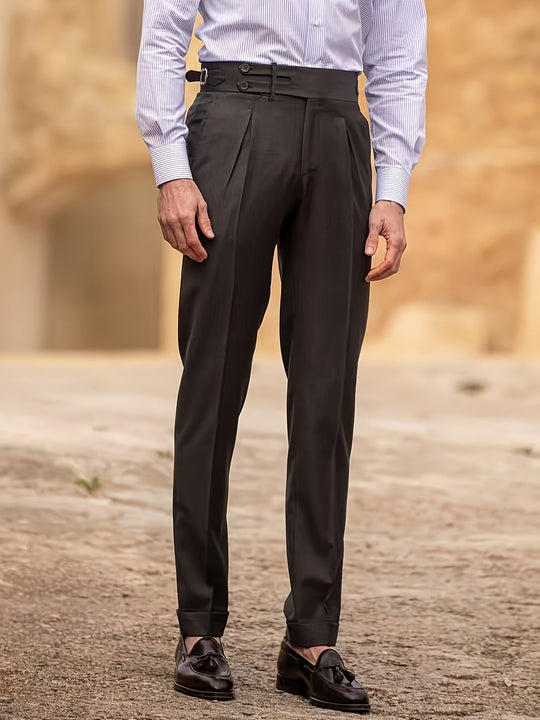 George – Sophisticated Grey Slim Fit Trousers - Grey - 30 - Old Money Fashion