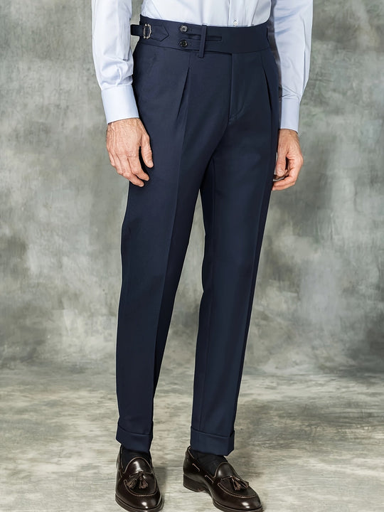 George – Sophisticated Grey Slim Fit Trousers - Navy Blue - 30 - Old Money Fashion