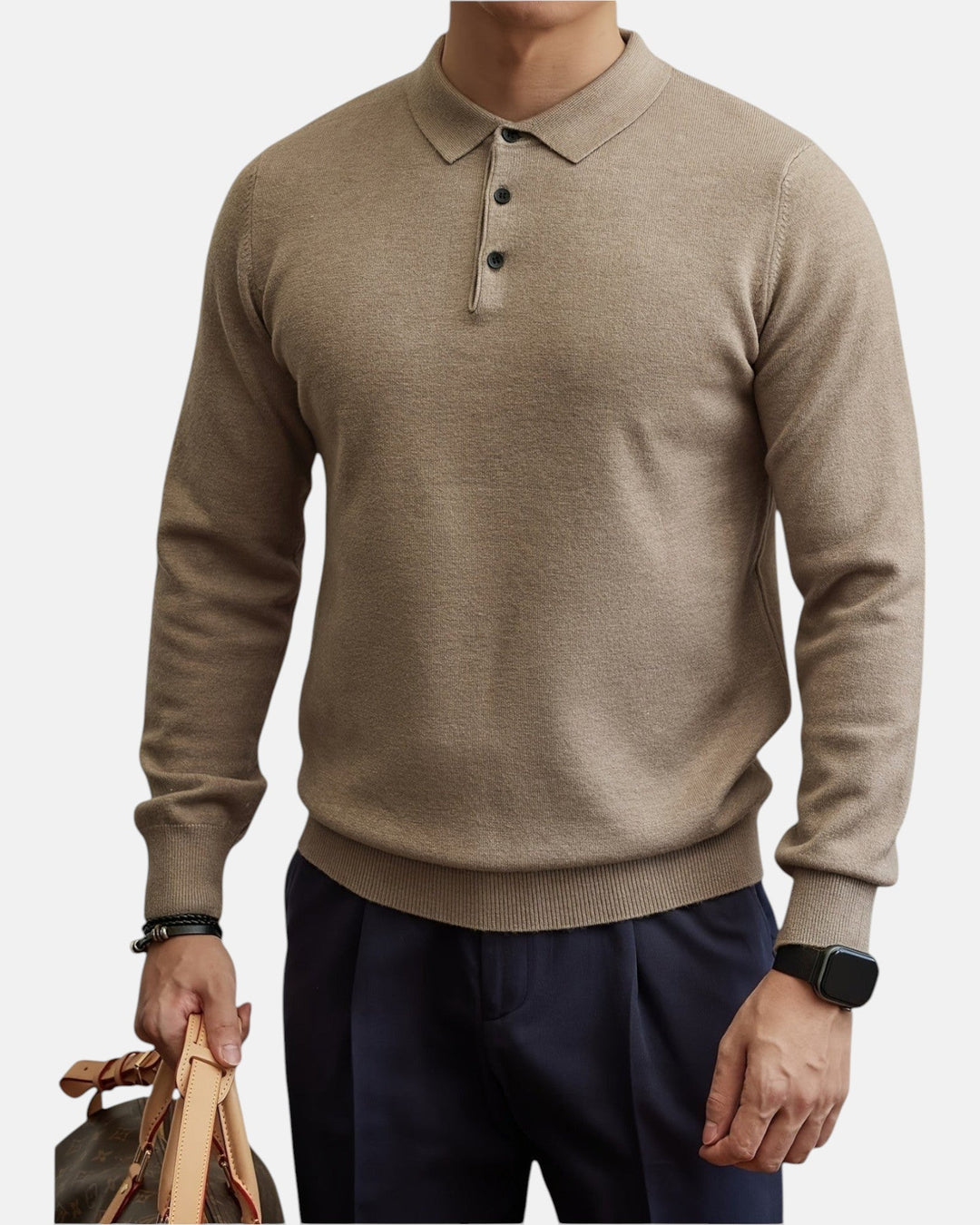 Lightweight Warm Knit Sweater for Men - Apricot Camel - XXS - Old Money Fashion