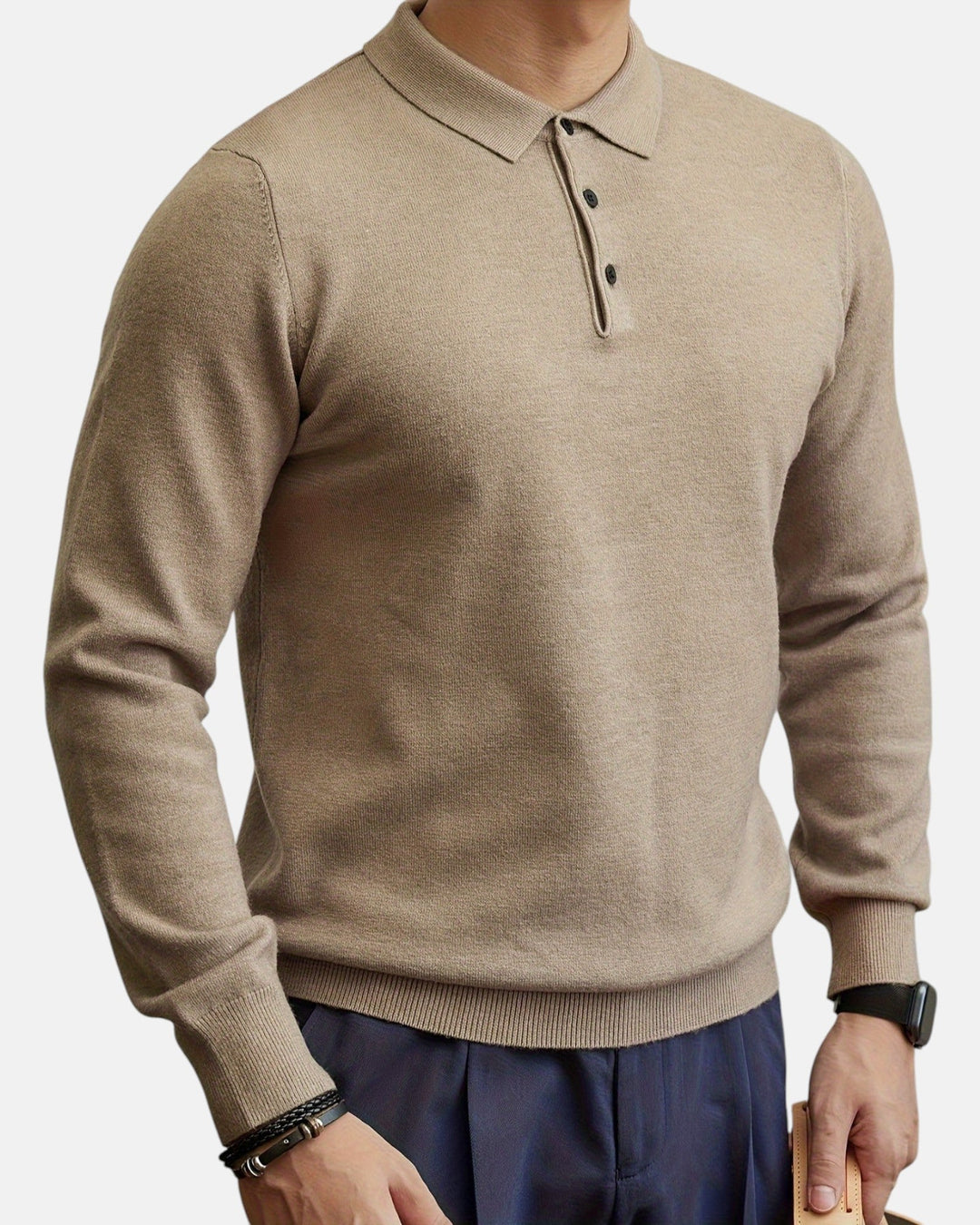 Lightweight Warm Knit Sweater for Men - Apricot Camel - XXS - Old Money Fashion