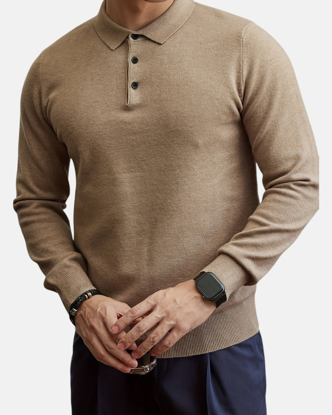 Lightweight Warm Knit Sweater for Men - Apricot Camel - XXS - Old Money Fashion