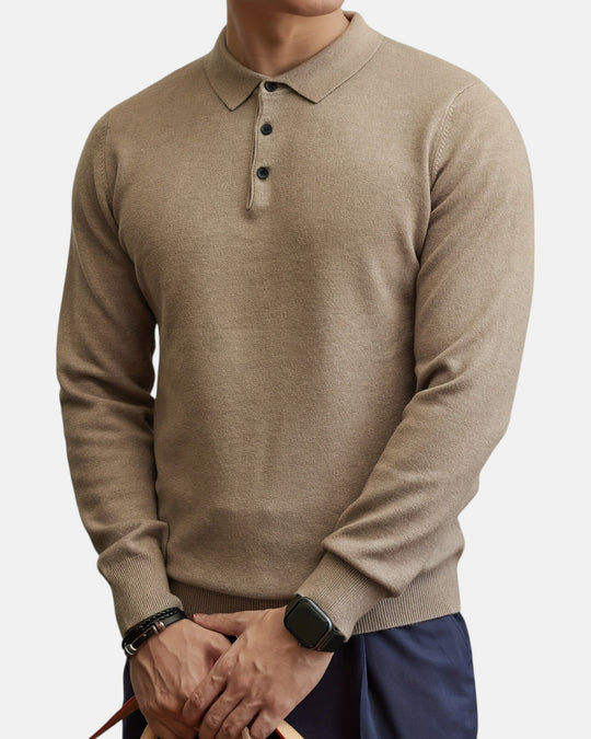 Lightweight Warm Knit Sweater for Men - Apricot Camel - XXS - Old Money Fashion