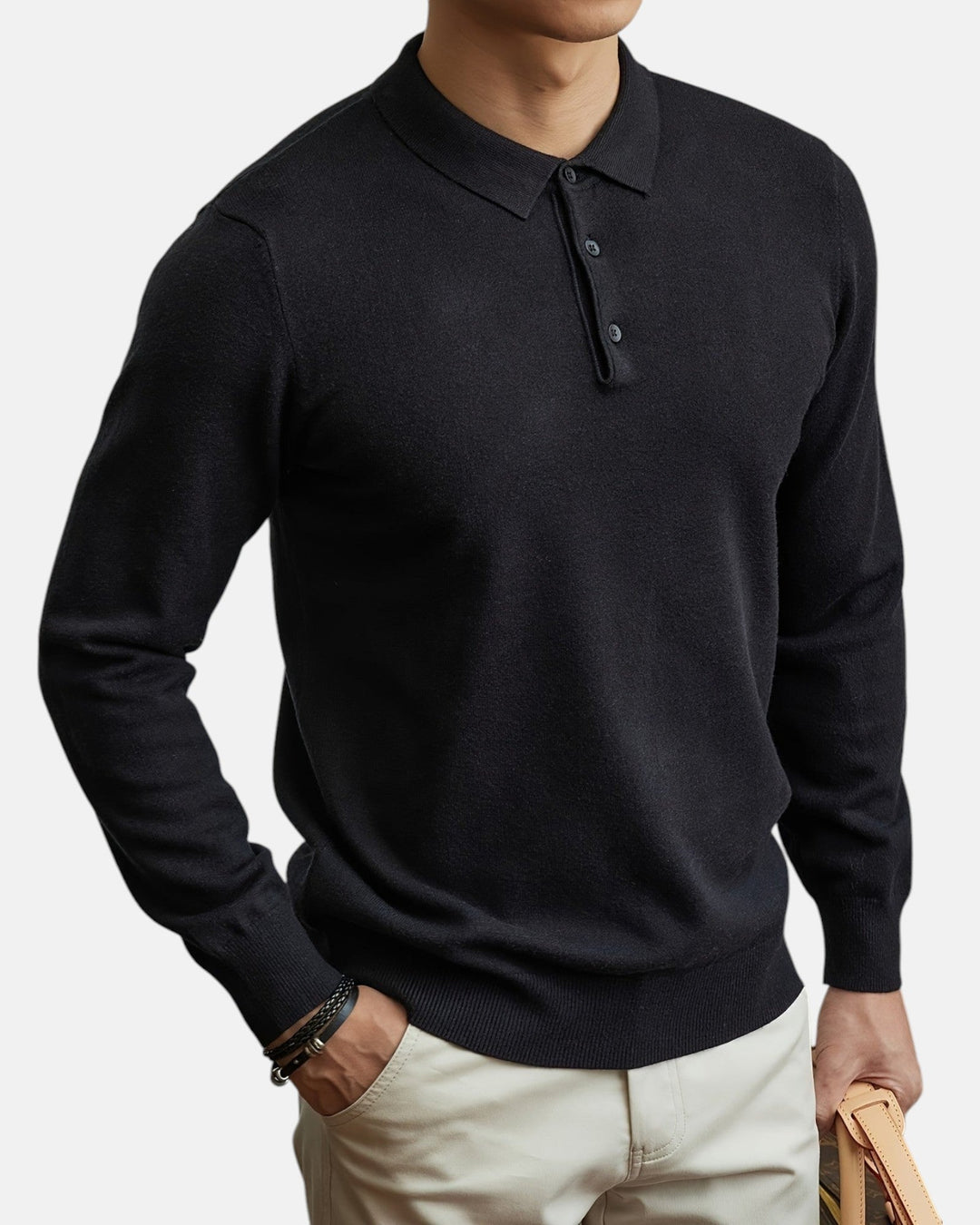 Lightweight Warm Knit Sweater for Men - Black - XXS - Old Money Fashion