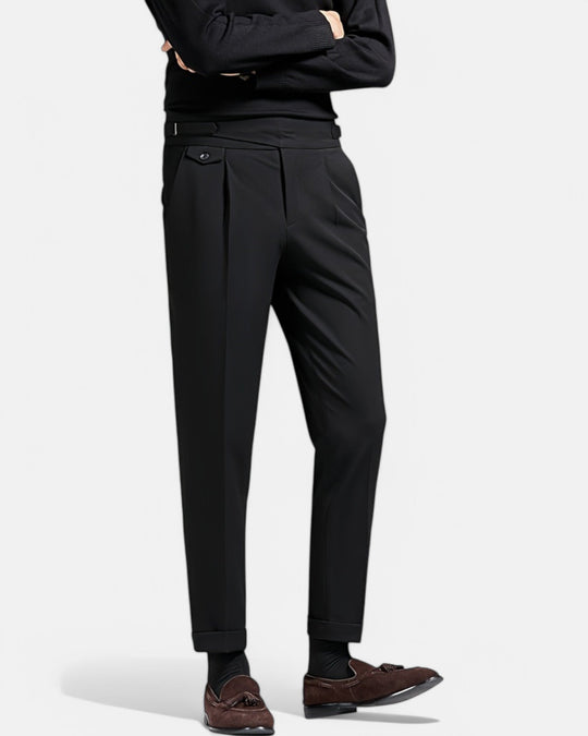 Noah – Stylish Cropped Trousers for All Seasons - Black - 30 - Old Money Fashion