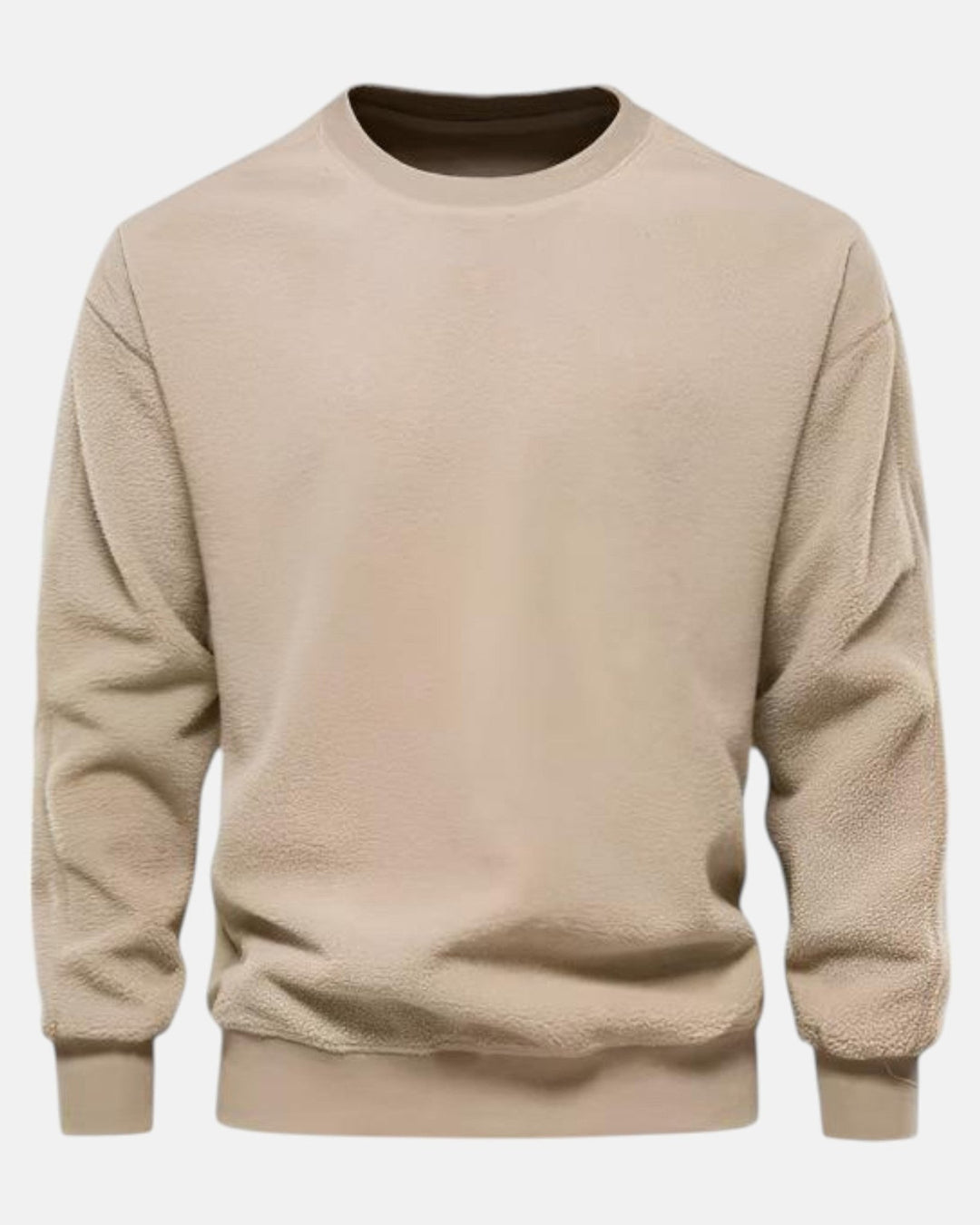 Oliver – Comfortable Fleece Pullover for Everyday Wear - Khaki - S - Old Money Fashion