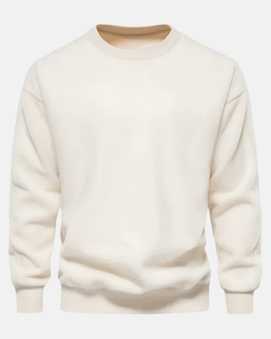 Oliver – Comfortable Fleece Pullover for Everyday Wear - White - S - Old Money Fashion