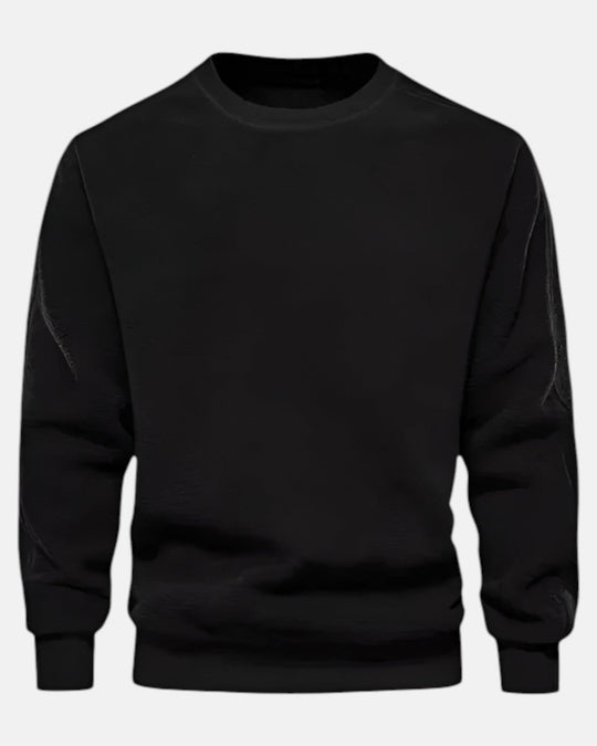 Oliver – Comfortable Fleece Pullover for Everyday Wear - Black - S - Old Money Fashion