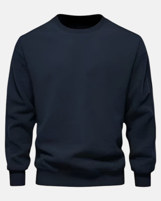 Oliver – Comfortable Fleece Pullover for Everyday Wear - Blue - S - Old Money Fashion