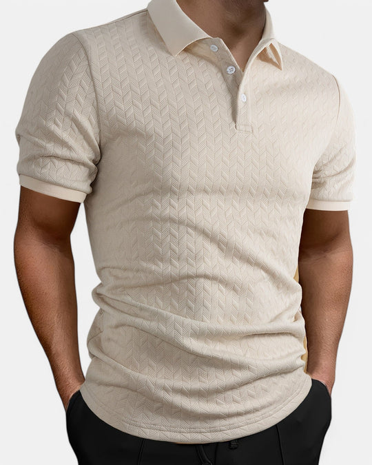 Oliver – Stylish Casual Polyester Polo Shirt for Spring/Autumn, Regular Fit, Light Stretch - White - S - Old Money Fashion