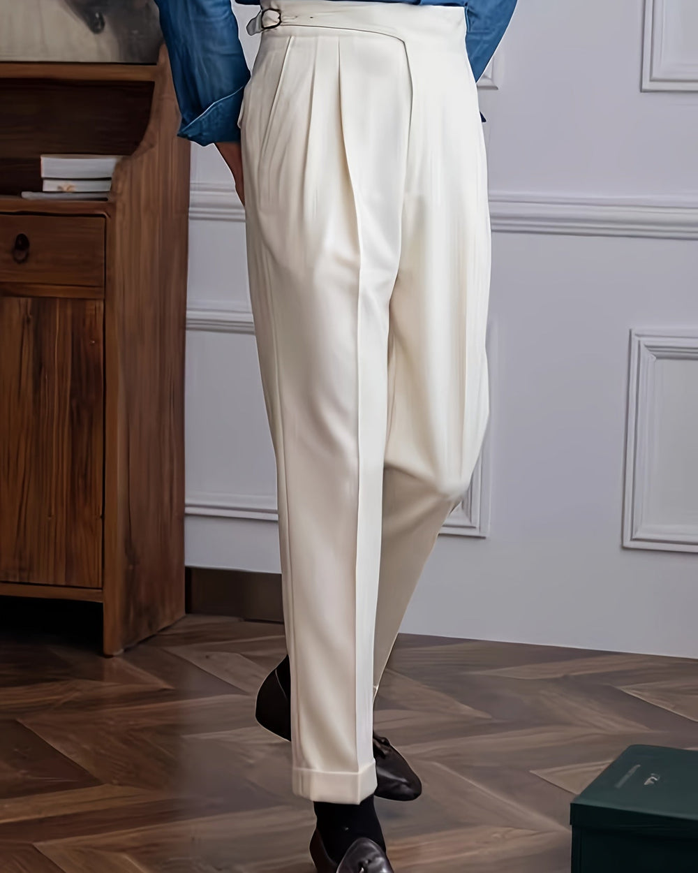 Oliver – Stylish Trousers - Ivory White - 30 - Old Money Fashion