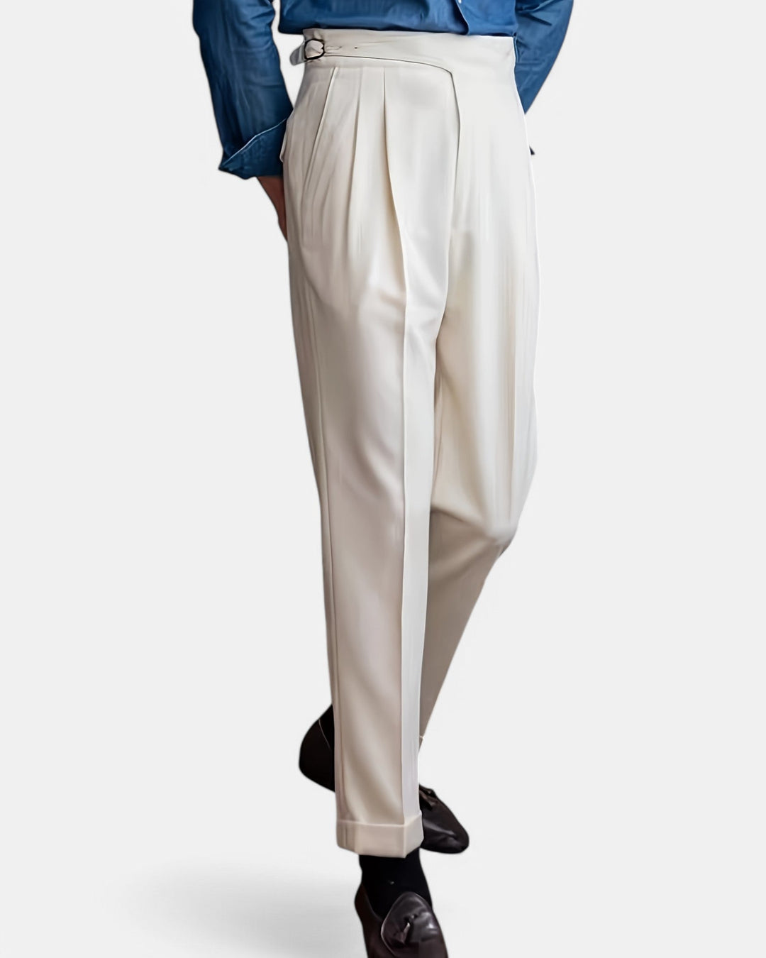 Oliver – Stylish Trousers - Ivory White - 30 - Old Money Fashion