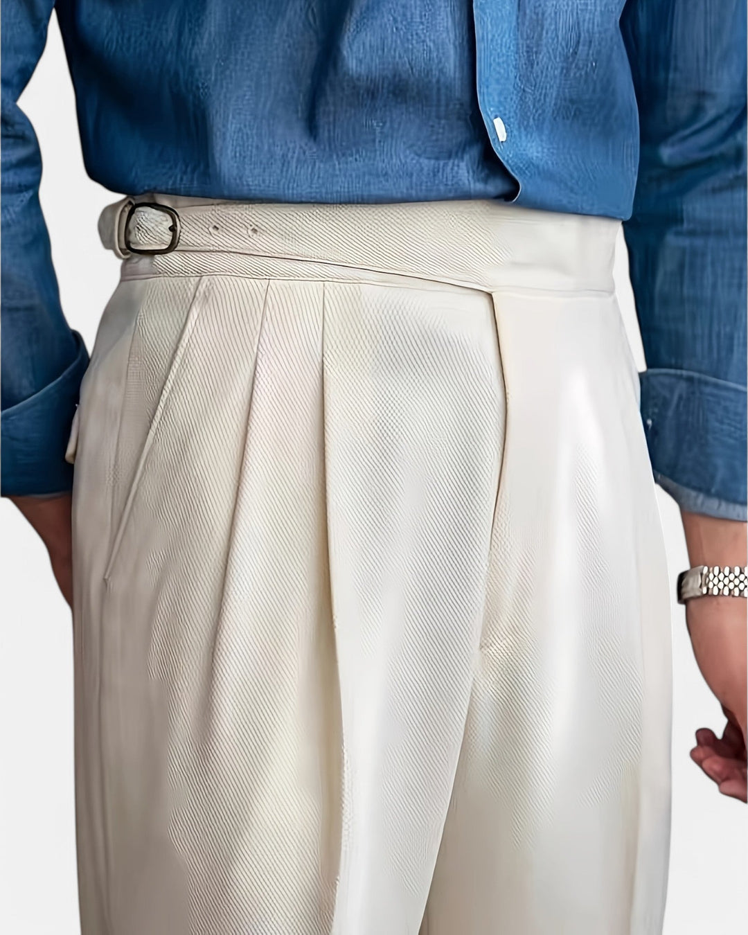 Oliver – Stylish Trousers - Ivory White - 30 - Old Money Fashion